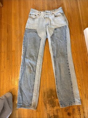 Levi's Two-Tone Blue Straight Jeans